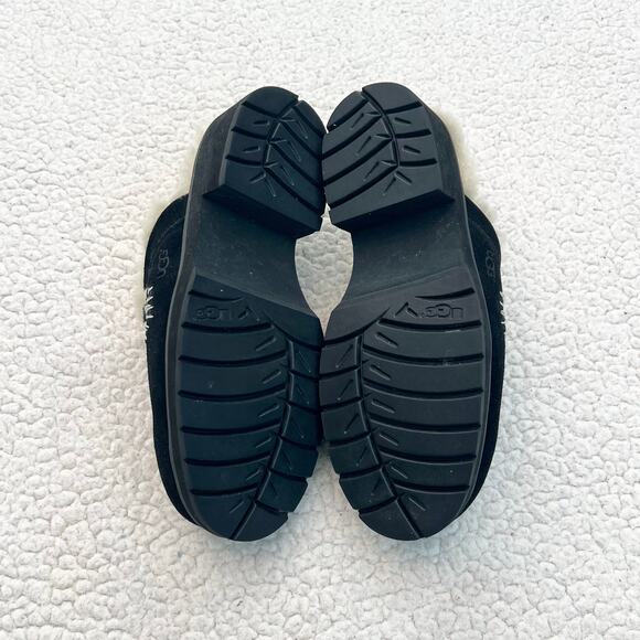 Ugg Black Solvang Suede Shearling Clogs - Picture 4 of 6